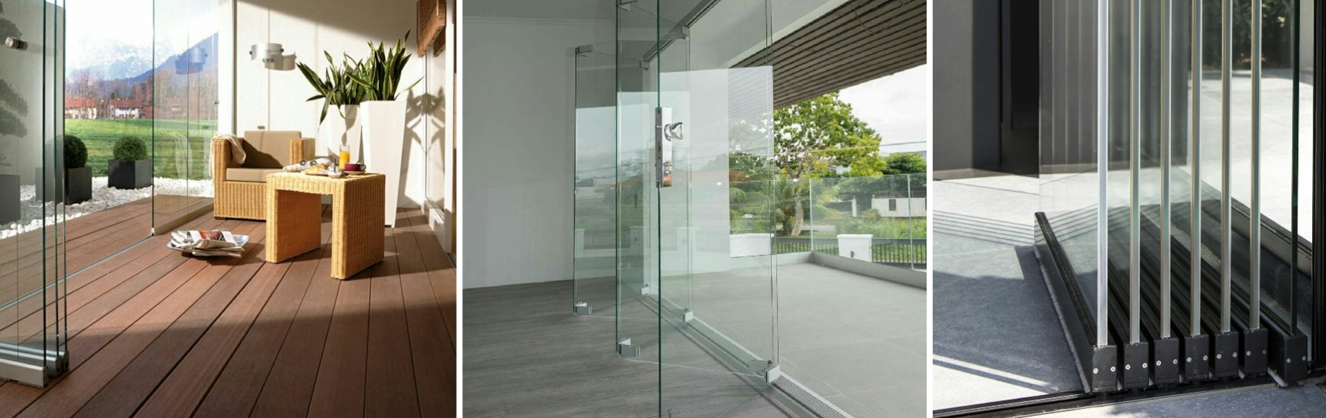 systemy składane do drzwi szklanychKażdy panel szklany drzwi harmonijkowych łączy się z innymi i składa się podczas otwierania - wszystko w ramach jednego toru. Składane szklane ściany oferują szerokie, niezakłócone przejścia które nie są ograniczane jak przy systemach przesuwnych.
